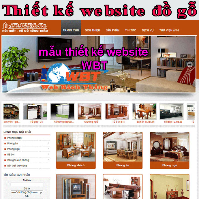 Thiết kế website đồ gỗ giá rẻ, chuyên nghiệp BTTV