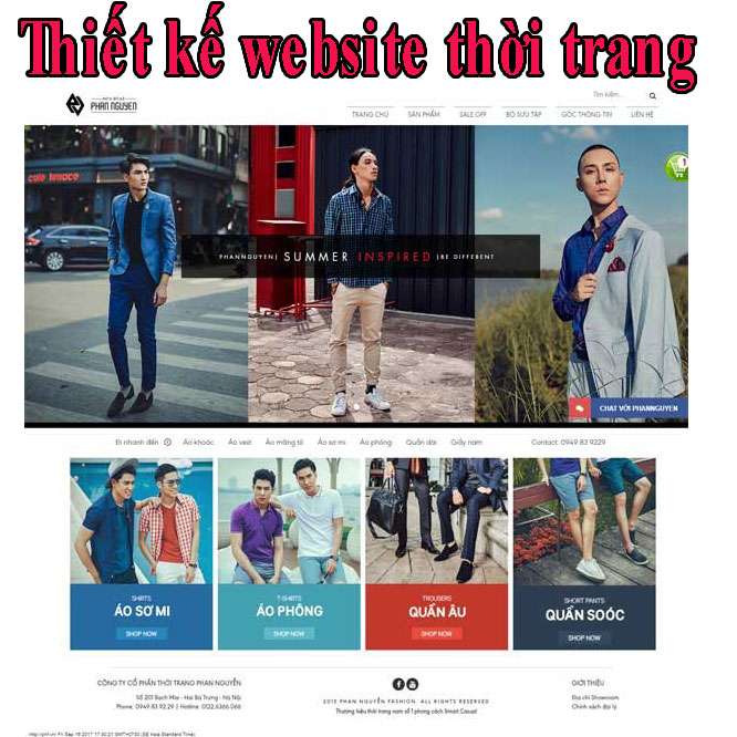Thiết kế website thời trang chuyên nghiệp BTTV